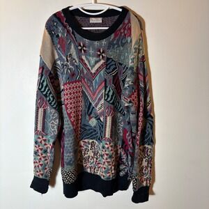 Vintage Far Horizons Australian Sweater Cotton‎ Jacquard Abstract Coogi Style M